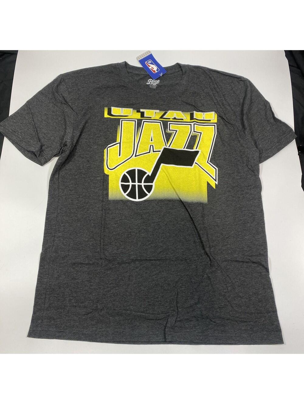 NBA Utah Jazz Shirt Adult XL Gray Blue 84 Basketball Graphic Tee NWT New